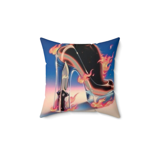 Heels On Fire Square Pillow