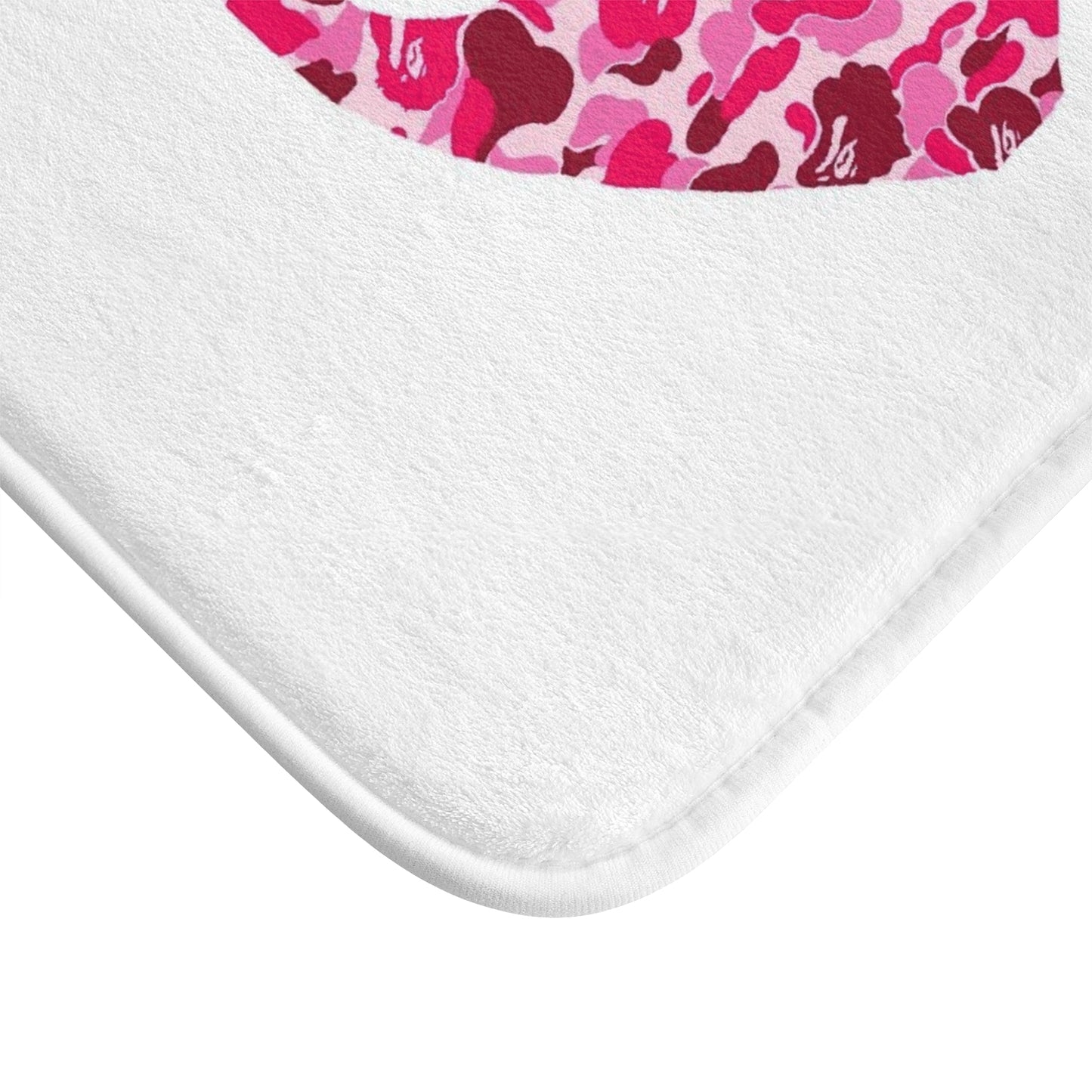 Pink Hearts Camo Bath Mat