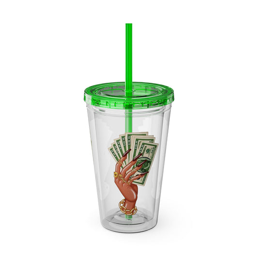 Splash of Money Sunsplash Tumbler with Straw, 16oz