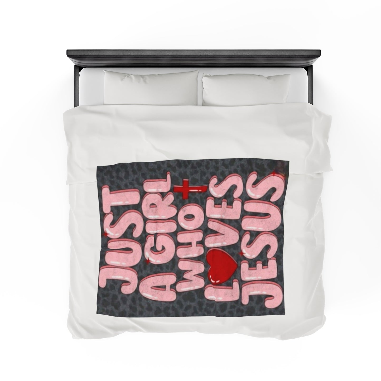 Just a Girl that Loves Jesus Velveteen Plush Blanket