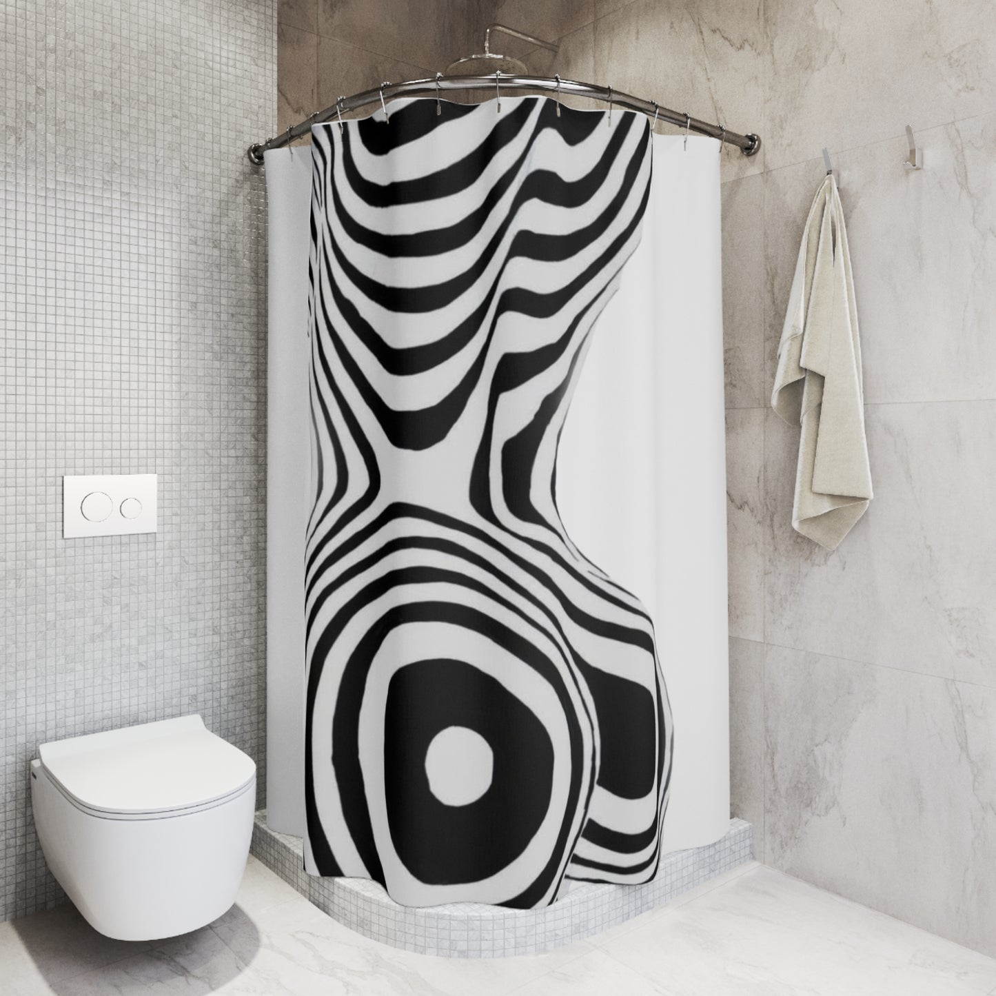 Zebra Body Silhouette Shower Curtain