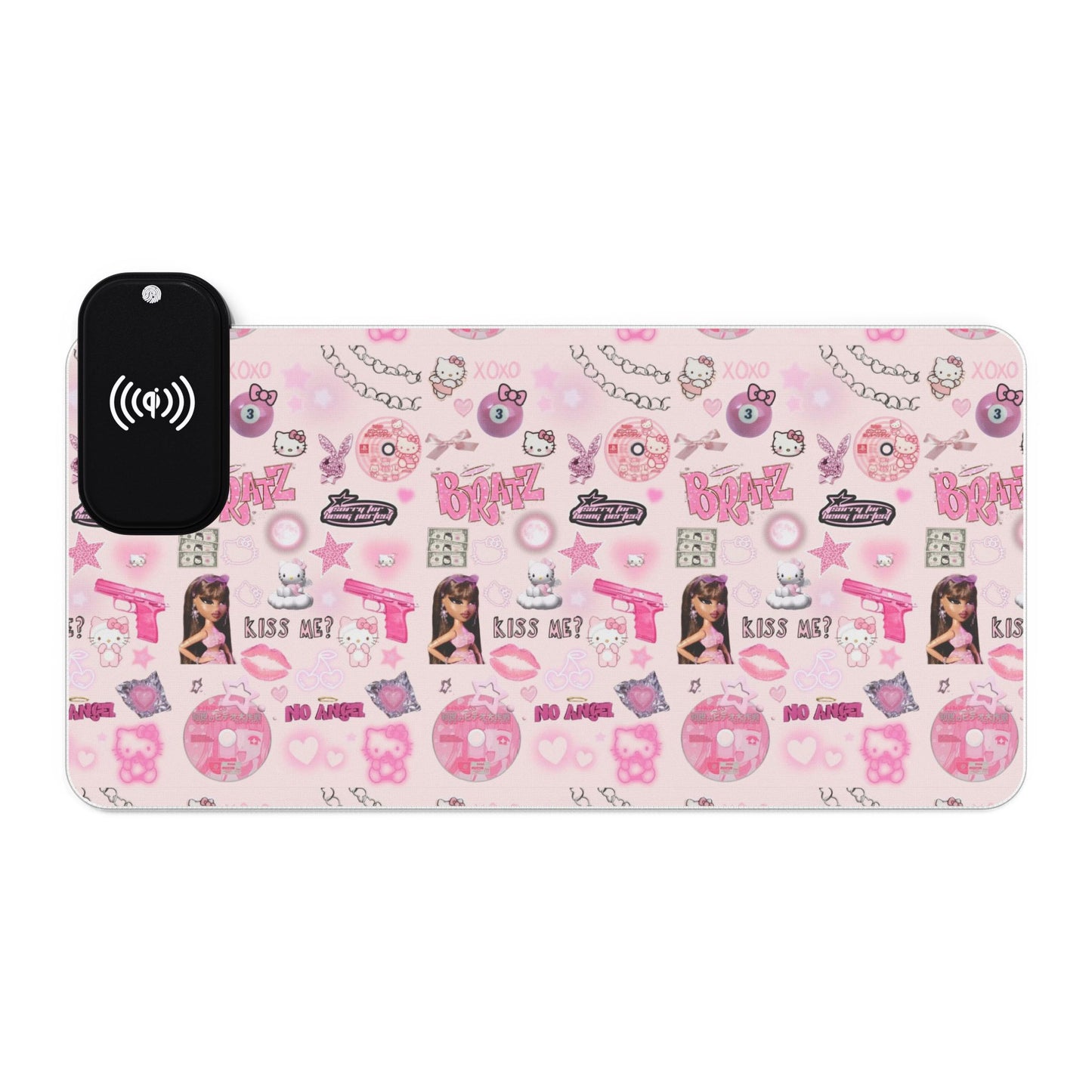 Kiss Me Bratz LED Gaming Mouse Pad, Wireless Charging