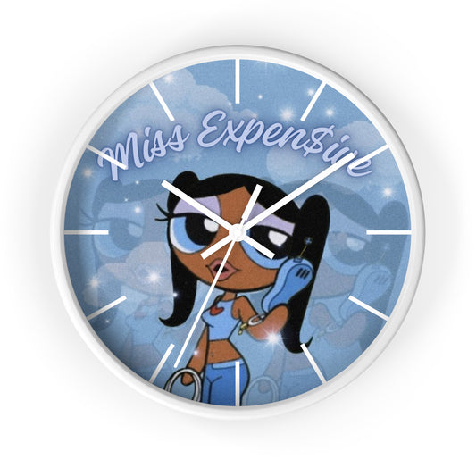 Miss Expensive Powerpuff Girly Wall Clock