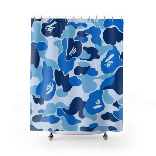 Blue Camo Shower Curtain