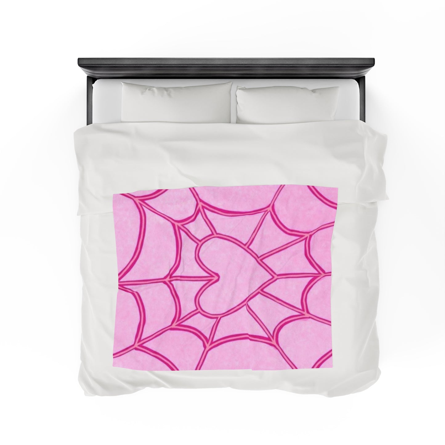 Heart in a Web Velveteen Plush Blanket