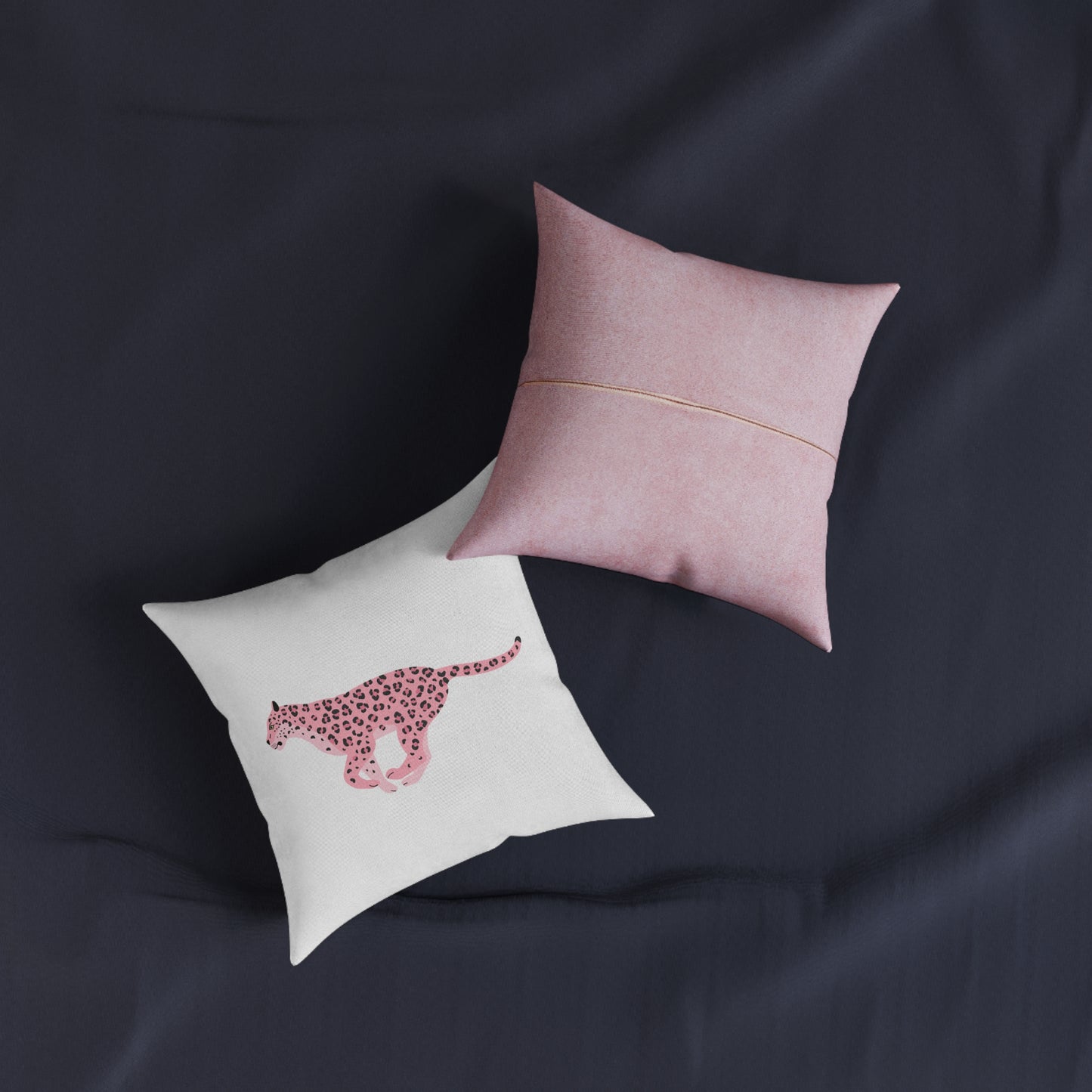 Pink Cheetah Pillow - Pink Suede Back