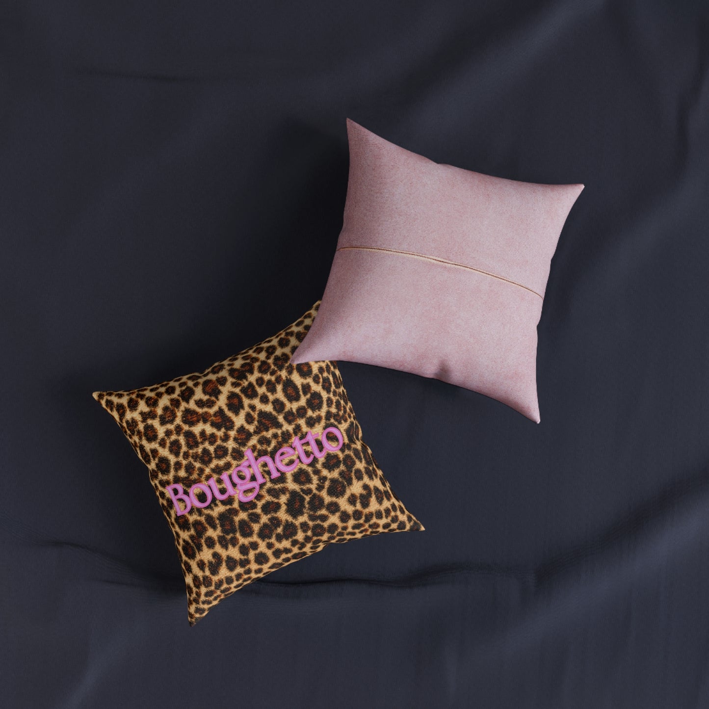 Boughetto Cheetah Pillow- Pink Suede Back