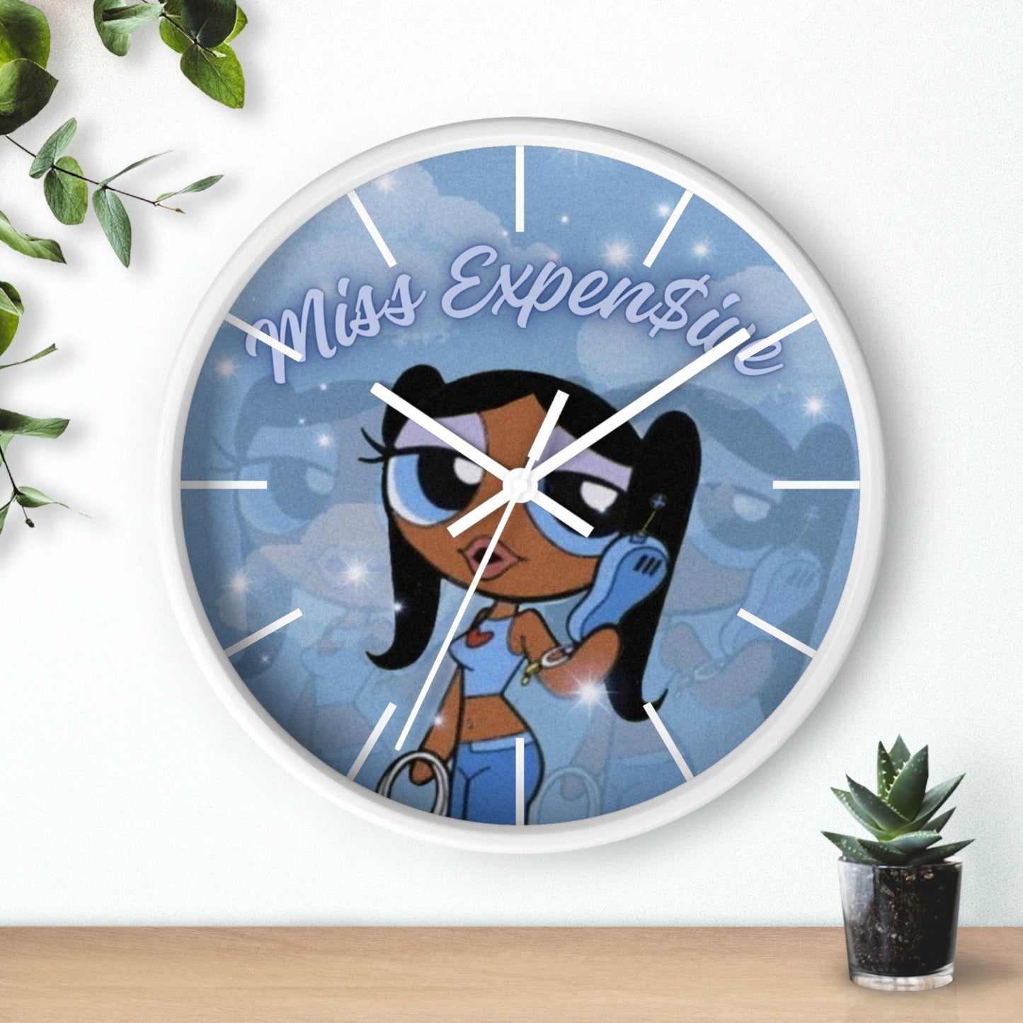 Miss Expensive Powerpuff Girly Wall Clock