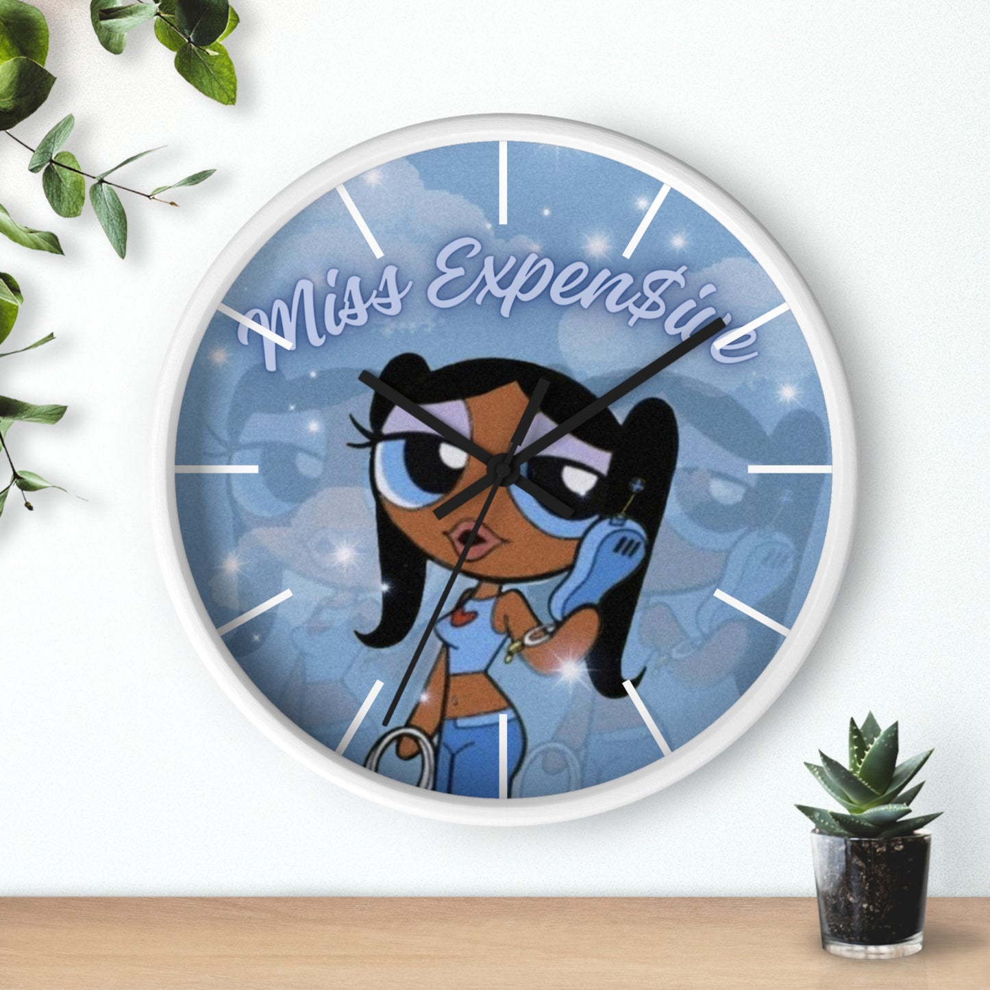 Miss Expensive Powerpuff Girly Wall Clock