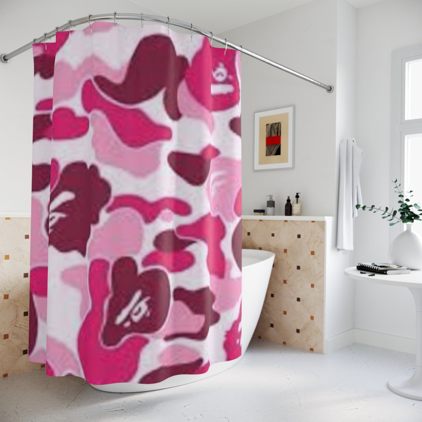 Pink Camo Shower Curtain