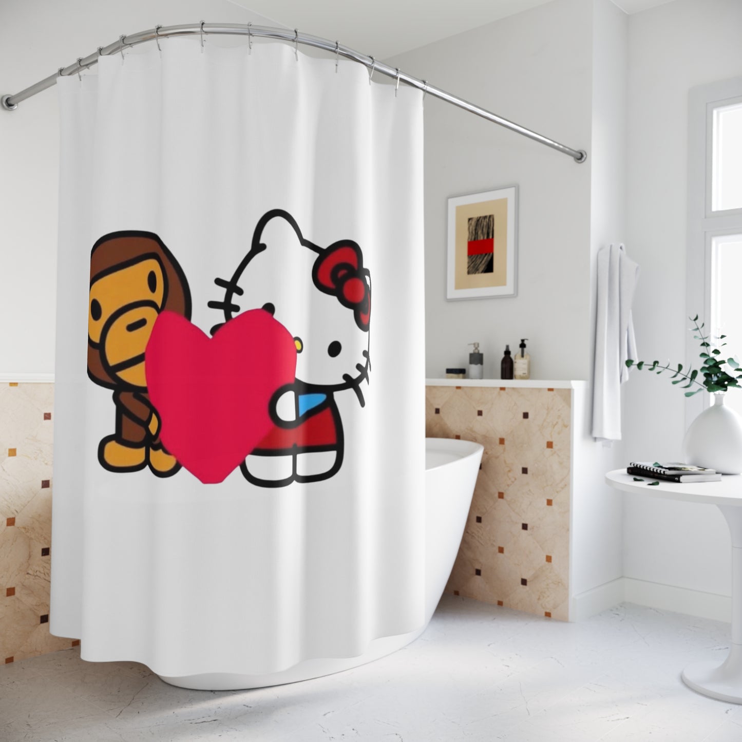 Hello Kitty and Baby Milo Shower Curtain