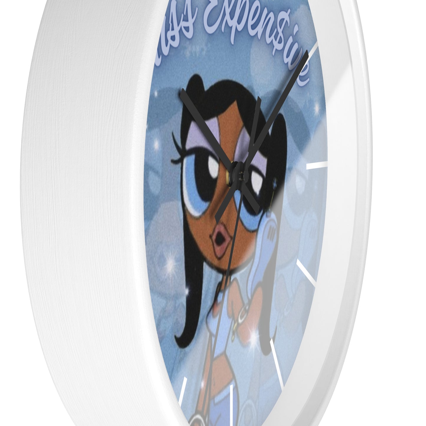 Miss Expensive Powerpuff Girly Wall Clock