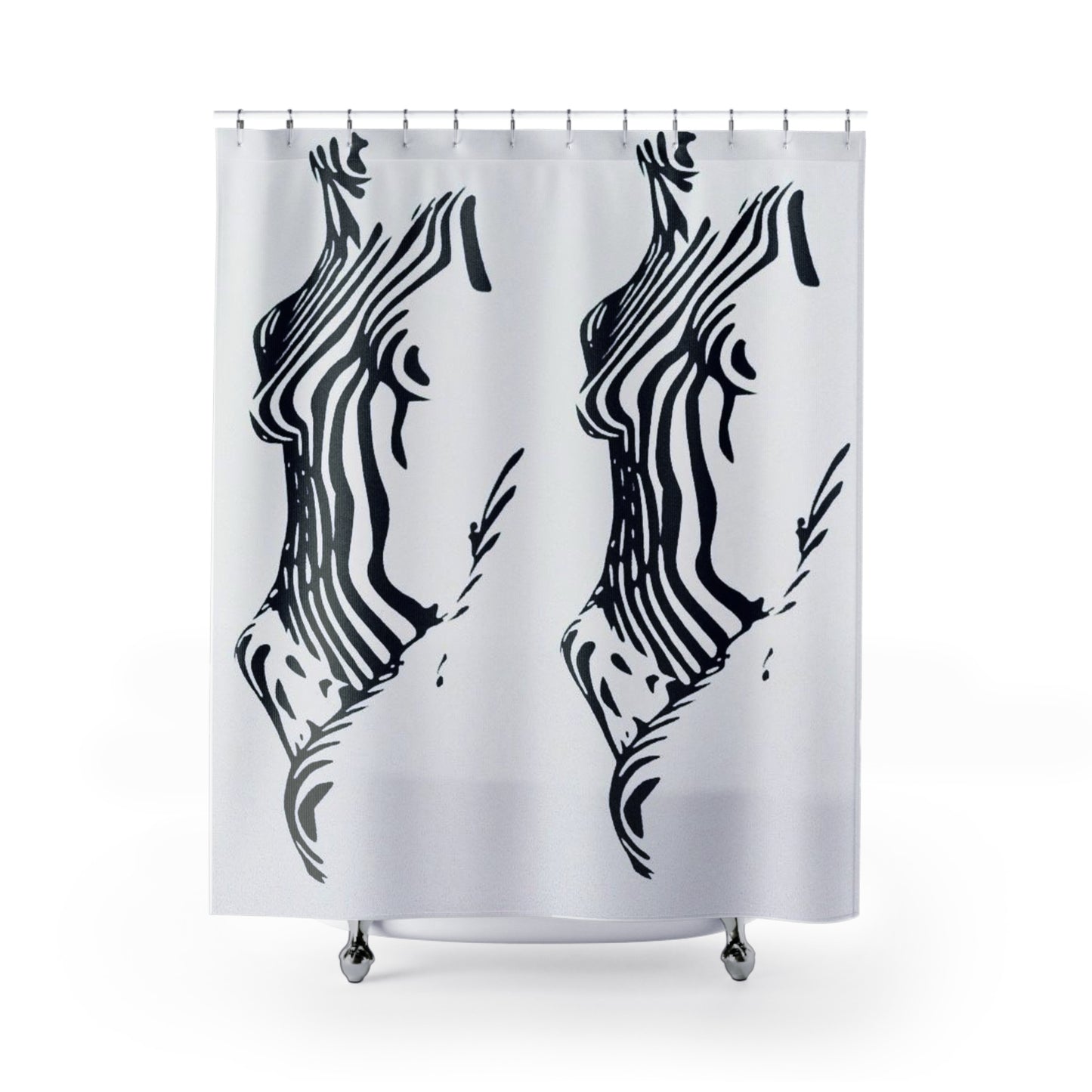 Stripe Body Silhouette Shower Curtain