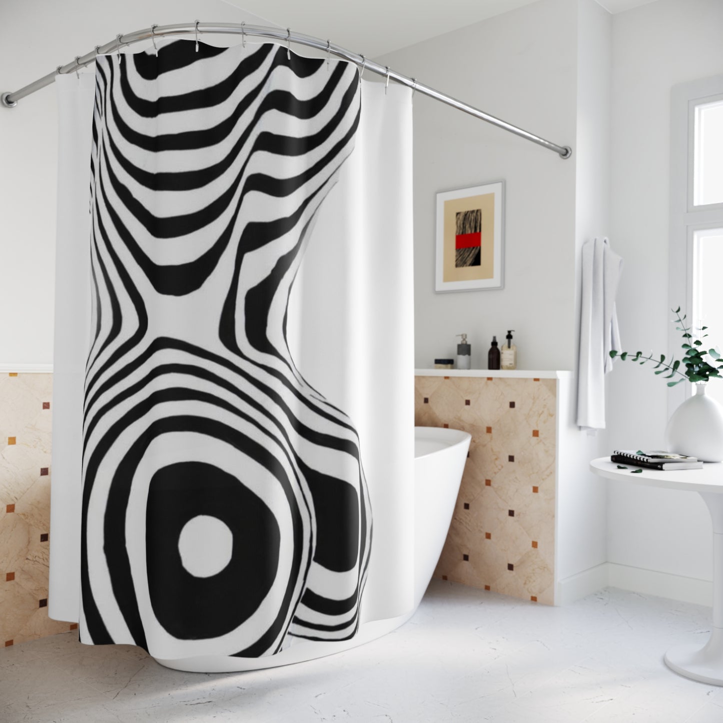 Zebra Body Silhouette Shower Curtain