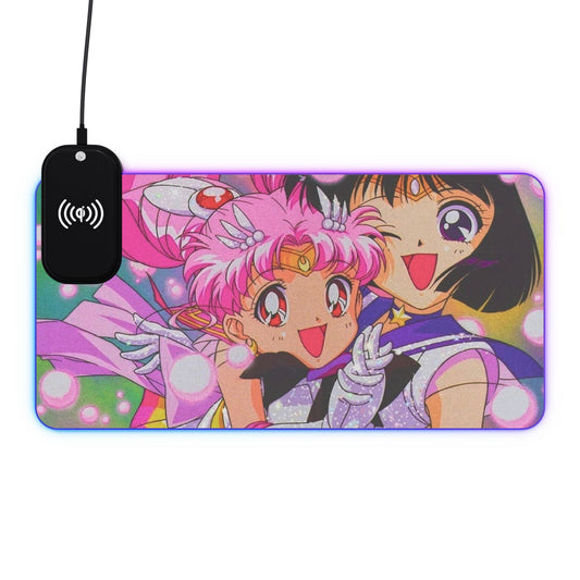 Sailor Moon LED Gaming Mouse Pad, Wireless Charging