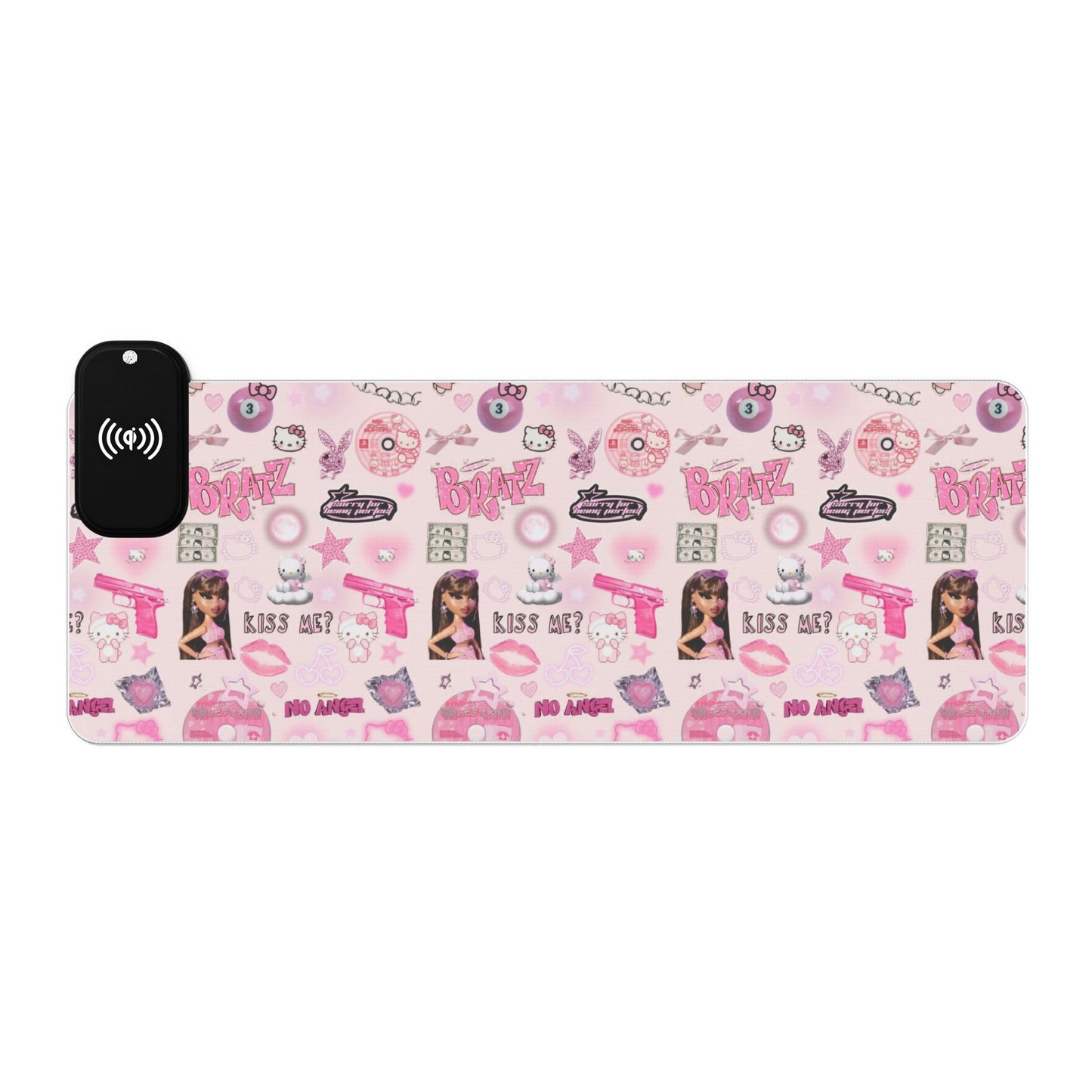 Kiss Me Bratz LED Gaming Mouse Pad, Wireless Charging