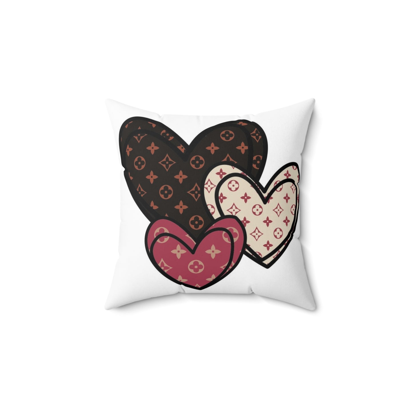 Designer Hearts Square Pillow