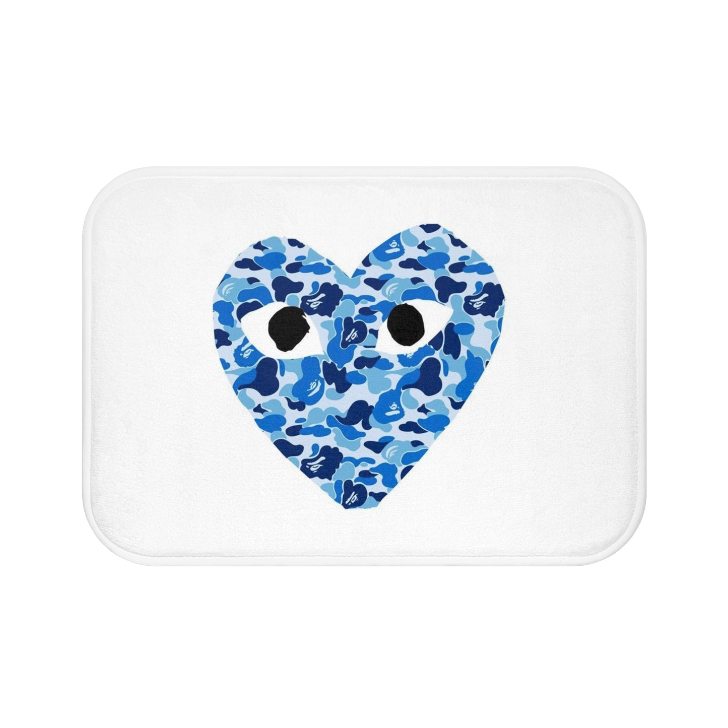 Blue Heart Camo Bath Mat