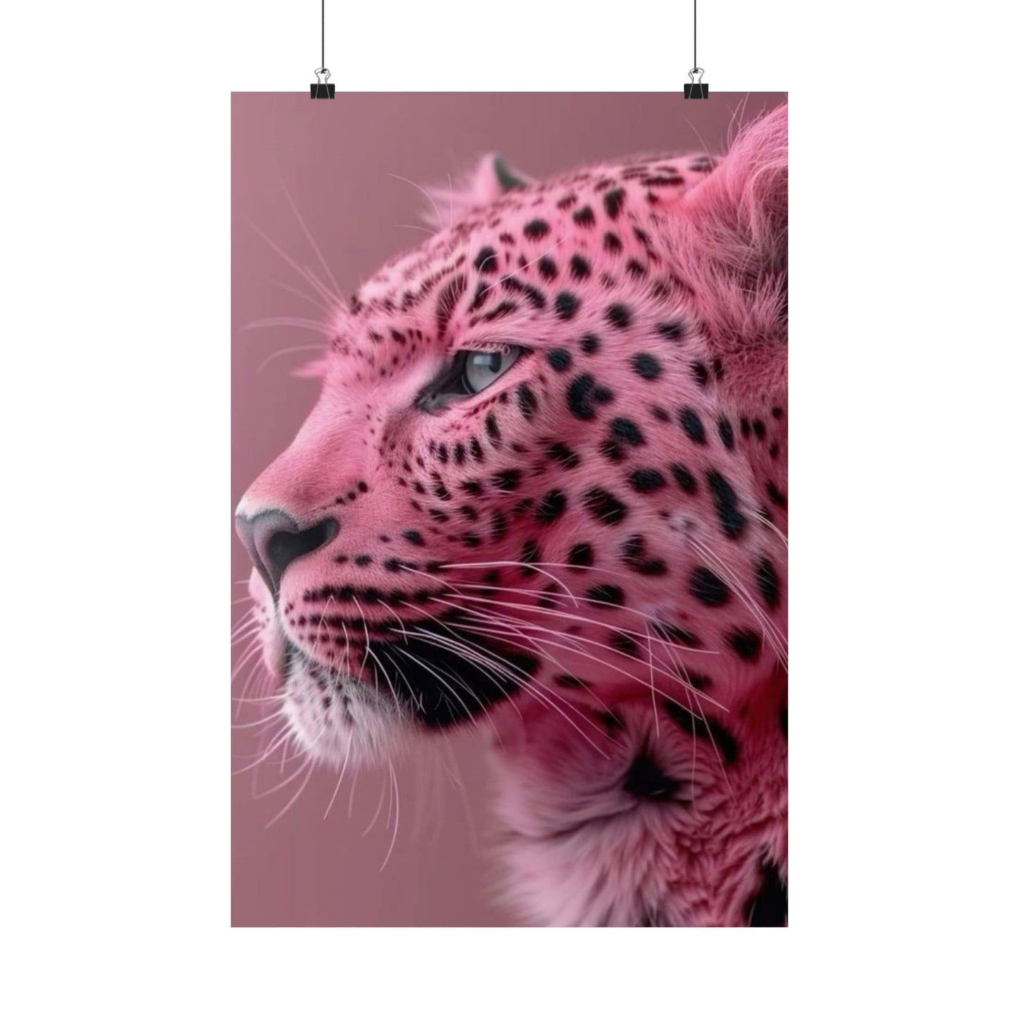 Strawberry Cheetah Matte Vertical Poster