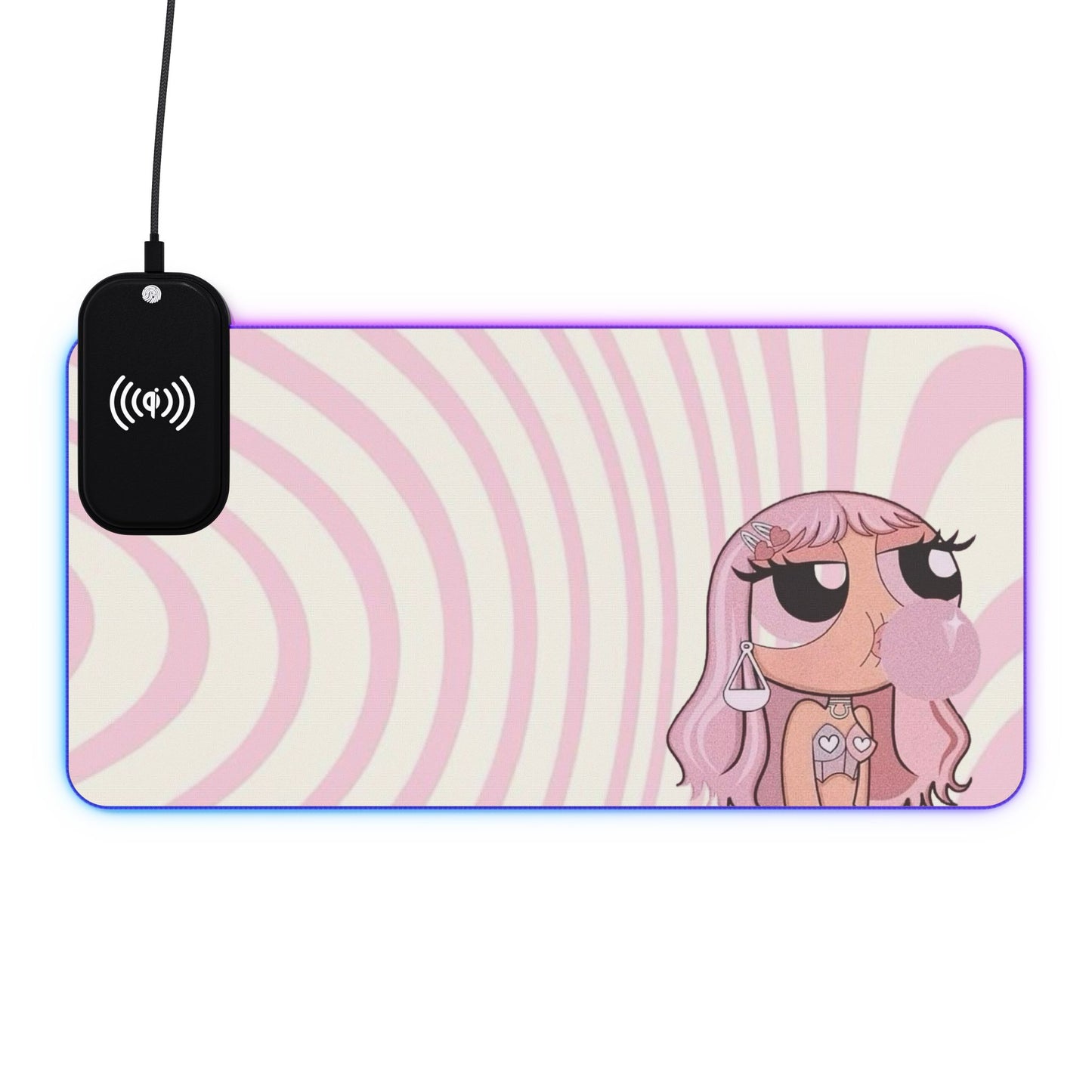 Powerpuff Baddie LED Gaming Mouse Pad, Wireless Charging