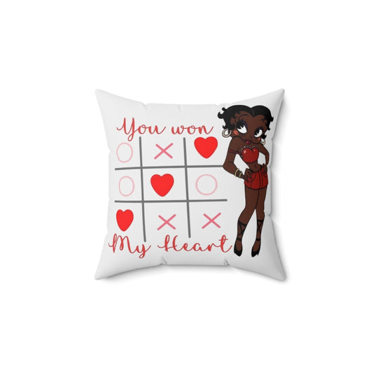 Betty Boop Won My Heart Square Pillow